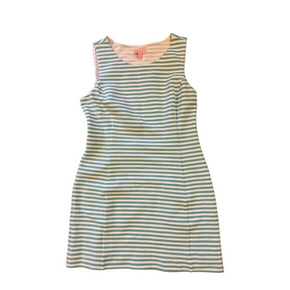 LIlly Pulitzer Shorely Blue & White Ottoman Stripe Cut Out Dress, Size Large - Picture 2 of 6